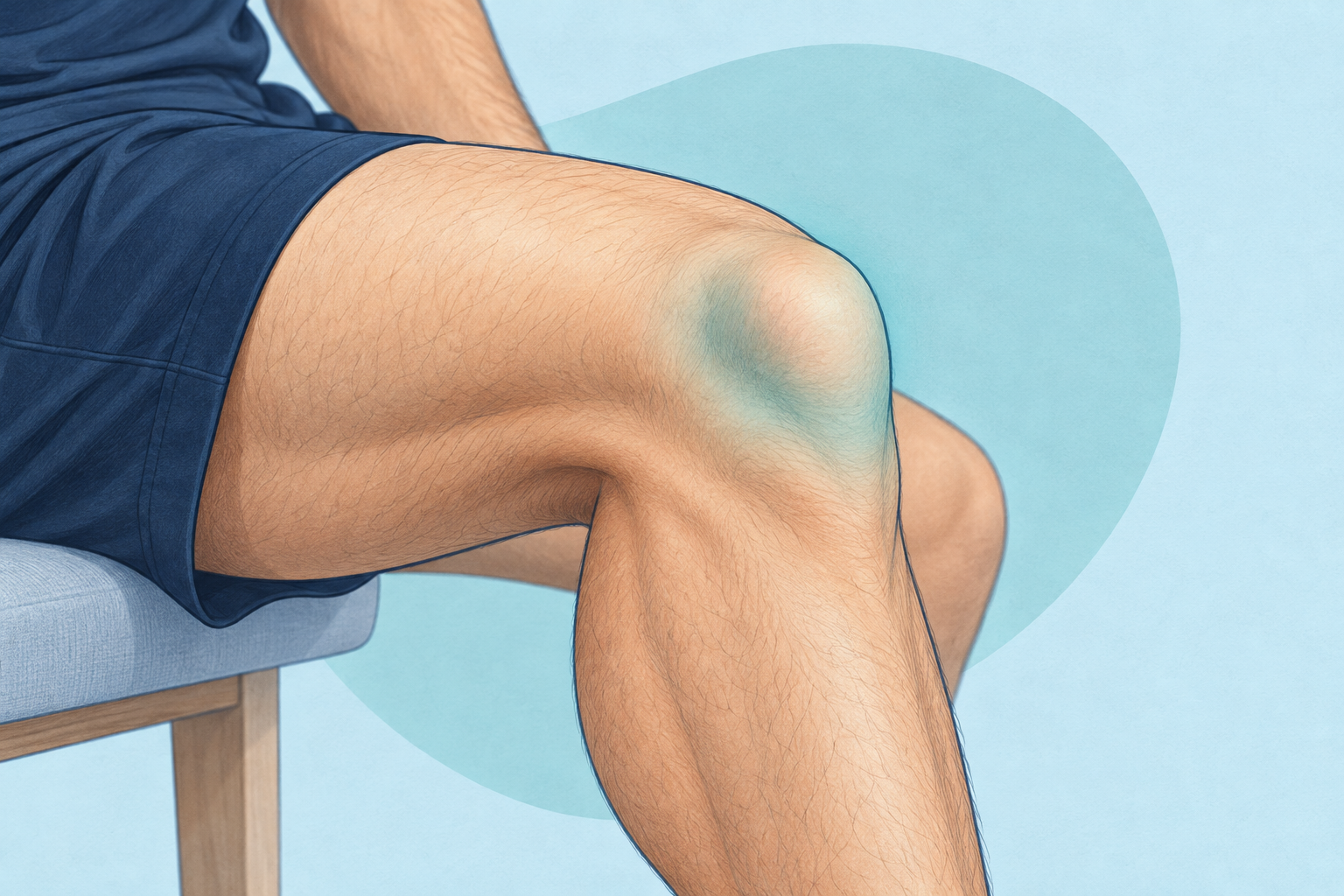 Ilustración de una rodilla flexionada